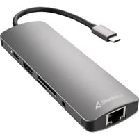 Sharkoon USB 3.0 Type C Combo Adapter dockingstation Donkergrijs