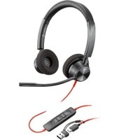 HP Poly Blackwire 3320 Stereo USB-C on-ear headset Zwart, Pc