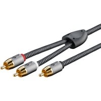 goobay Plus Cinch Y-kabel Zwart/zilver, 10 meter