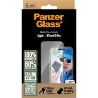 PanzerGlass iPhone 16 Pro - Ultra-Wide Fit beschermfolie Transparant/zwart