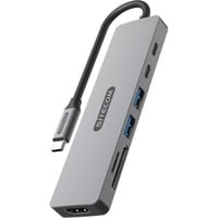 Sitecom 7-in-1 USB-C Power Delivery Multiport dockingstation Grijs