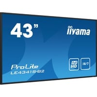 iiyama ProLite LE4341S-B2 42.5" Public Display Zwart, VGA, HDMI, Audio