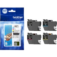 Brother Inkt - LC-421VAL Value Pack Zwart, cyaan, magenta, geel