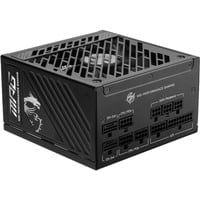 MSI MPG A1250GS PCIE5, 1250 Watt voeding  Zwart, 2x 12VHPWR, 1x PCIe, Kabelmanagement