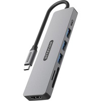 Sitecom 7-in-1 USB-C Power Delivery Multiport dockingstation Grijs