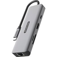 Sitecom 8-in-1 USB-C Power Delivery Multiport dockingstation Grijs