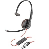 HP Poly Blackwire 3210 Monaural USB-C on-ear headset Zwart, Pc