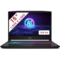 MSI Katana A15 AI (B8VF-300BE) 15.6"  gaming laptop Zwart | Ryzen 7 8845HS | RTX 4060 | 16 GB | 512 GB SSD | 144 Hz