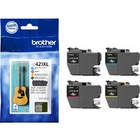 Brother Inkt - LC-421XLVAL Value Pack Zwart, cyaan, magenta, geel