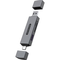 Sitecom USB-A + USB-C Stick kaartlezer met USB Grijs