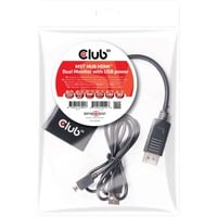 Club 3D SenseVision Multi Stream Transport Hub HDMI adapter Zwart