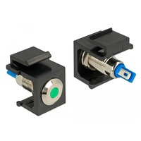 DeLOCK Keystone LED Green 6 V Flat keystone module Zwart