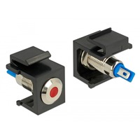 DeLOCK Keystone LED Red 6 V Flat keystone module Zwart