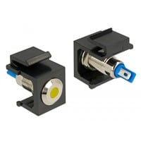 DeLOCK Keystone LED Yellow 6 V Flat keystone module Zwart