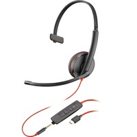 Plantronics Blackwire 3215 on-ear headset Zwart, USB-C