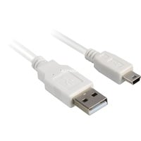 Sharkoon USB 2.0 Kabel, Mini Wit, 1,5