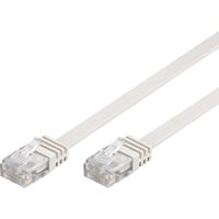 goobay Patchkabel RJ-45 U/UTP met Cat.5e Wit, 0,5 meter, Platte kabel