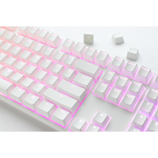 Ducky One Classic Pure White Toetsenbord Wit Us Lay Out Cherry Mx Silent Red Rgb Led