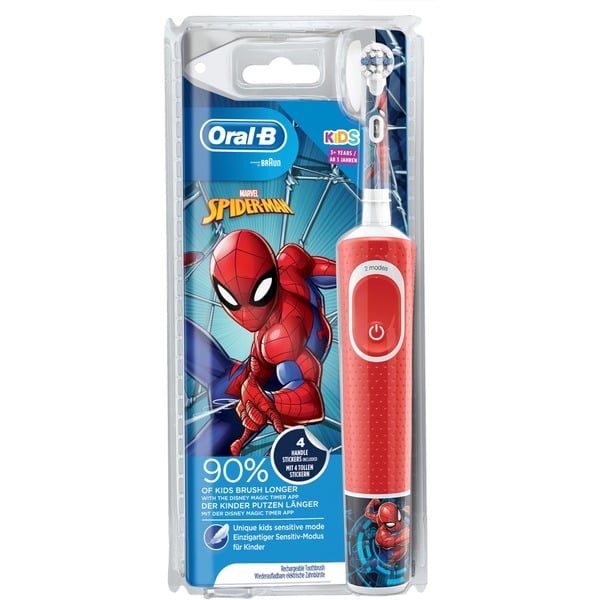behang Geologie Bemiddelen Oral-B Oral-B Vitality 100 Kids Spiderman elektrische tandenborstel Rood/wit