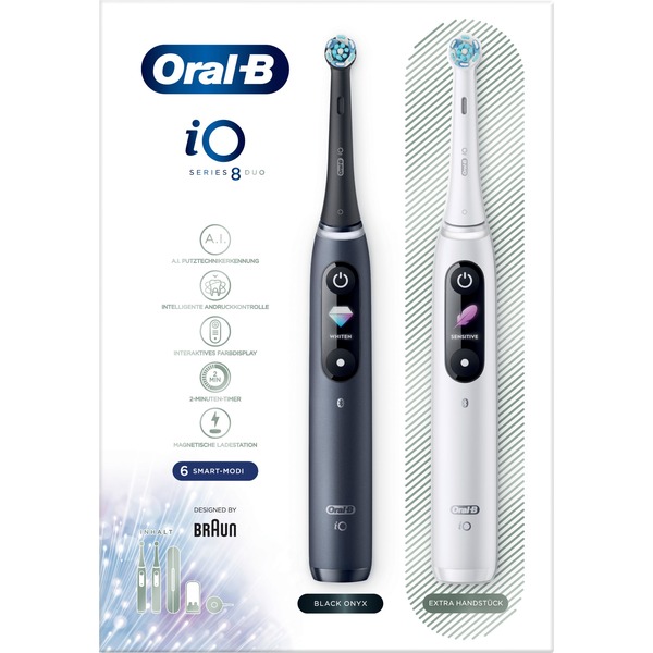 Oral-B iO Series 8 Duo elektrische tandenborstel Zwart/wit