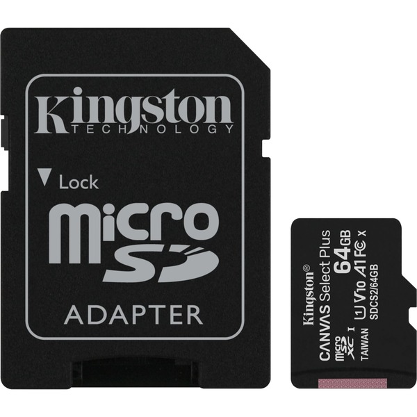 Kingston Canvas Select Plus Microsd Card 64 Gb Geheugenkaart Zwart Sdcs2 64gb Class 10 Uhs I