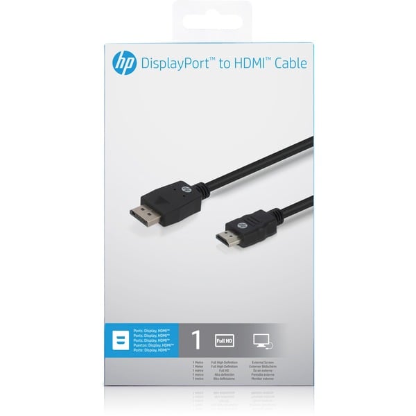 Radioactief Prestige Wirwar HP DisplayPort naar HDMI kabel, 1 m adapter Zwart