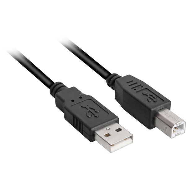 Franje hersenen stapel Sharkoon USB 2.0 Kabel, USB-A > USB-B Zwart, 5 meter